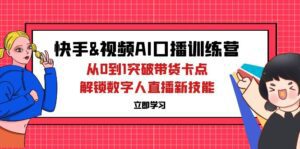 (12665期)快手&视频号AI口播特训营:从0到1突破带货卡点,解锁数字人直播新技能-副业吧