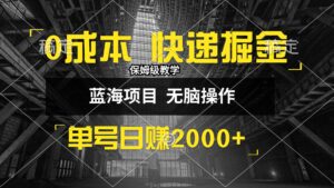 (12709期)0成本快递掘金玩法,日入2000+,小白30分钟上手,收益嘎嘎猛!-副业吧