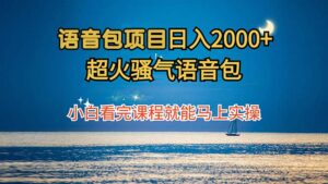 （12734期）语音包项目 日入2000+ 超火骚气语音包小白看完课程就能马上实操-副业吧