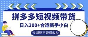 拼多多短视频带货日入300+，实操账户展示看就能学会-副业吧