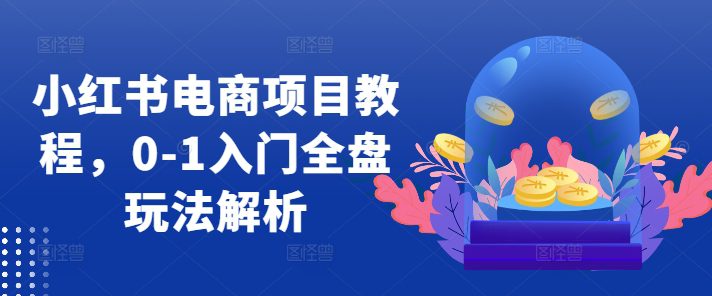 小红书电商项目教程，0-1入门全盘玩法解析-副业吧