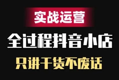 抖音小店精细化实战运营，只讲干货不废话-副业吧