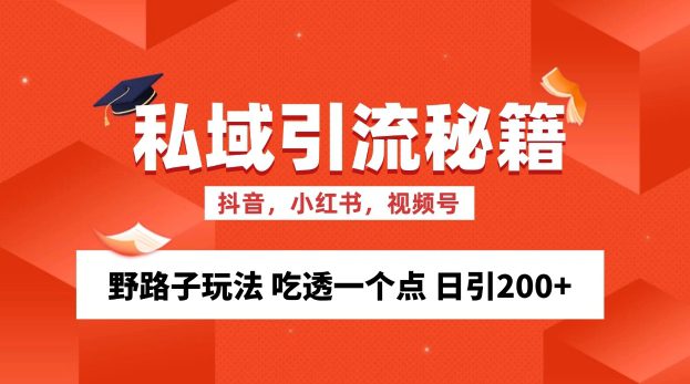 私域流量的精准化获客方法 野路子玩法 吃透一个点 日引200+-副业吧