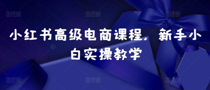 小红书高级电商课程,新手小白实操教学-副业吧