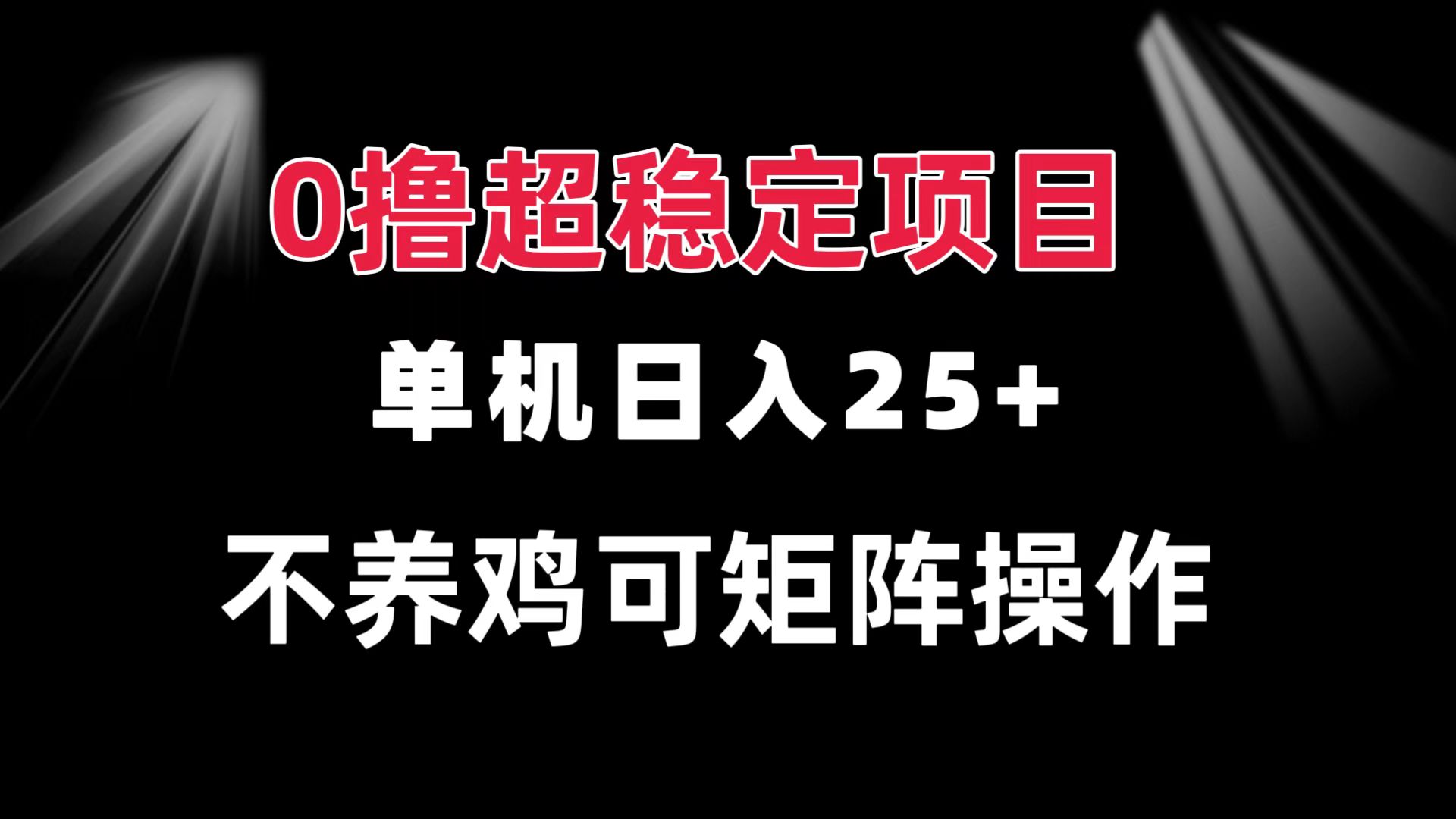 （13355期）0撸项目 单机日入25+ 可批量操作 无需养鸡 长期稳定 做了就有-副业吧