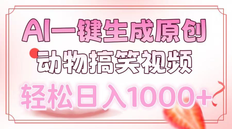 （13884期）AI一键生成原创动物搞笑视频，轻松日入1000+-副业吧