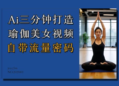 Ai3分钟打造瑜伽美女视频,自带流量密码-副业吧