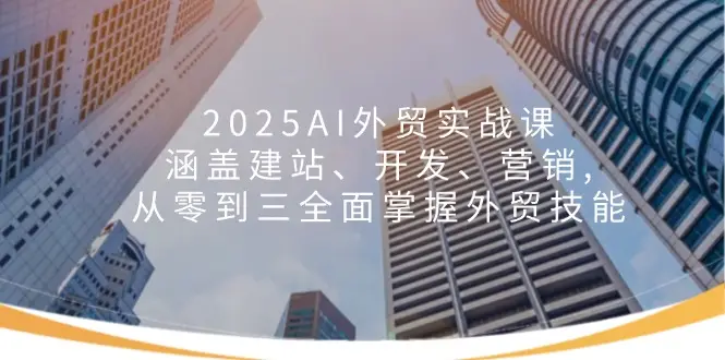 2025AI外贸实战课：涵盖建站、开发、营销, 从零到三全面掌握外贸技能-副业吧