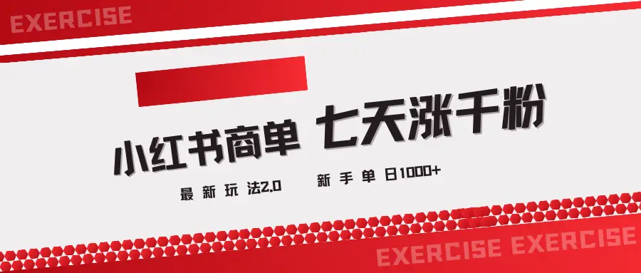 小红书商单2.0最新玩法，3天涨千粉单日1000+-副业吧