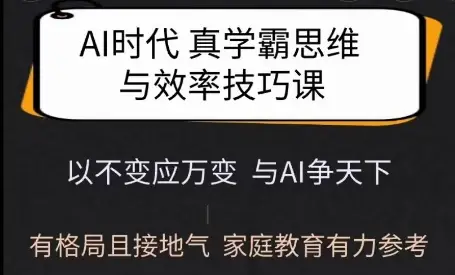 Ai时代真学霸思维与学习方法课，有格局且接地气，家庭教育有力参考-副业吧