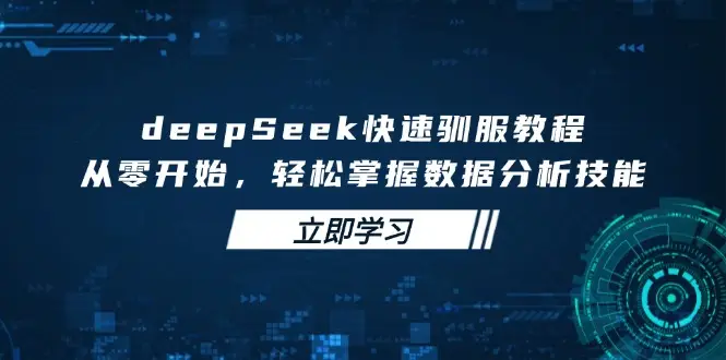 deepSeek快速驯服教程，从零开始，轻松掌握数据分析技能-副业吧