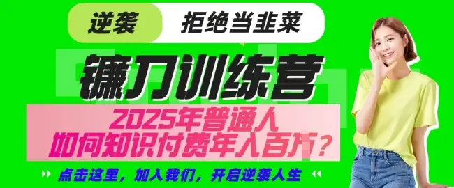 【网创项目终点站-镰刀训练营超级IP合伙人】25年普通人如何通过知识付费实现逆袭【揭秘】-副业吧