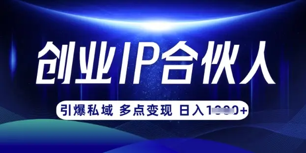 云帆·创业ip合伙人打造3.0，从0到1教你做网创，实现月入过W-副业吧