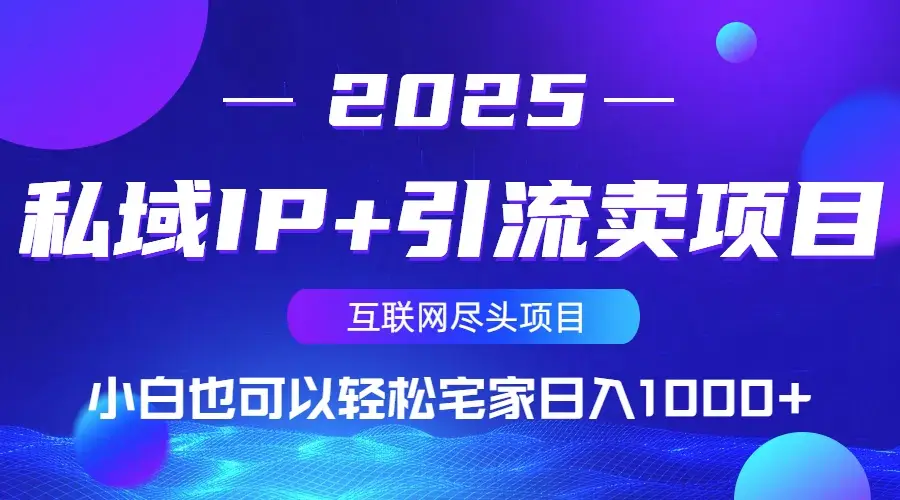 私域IP+引流卖项目，小白也可以做到轻松宅家日入1000+-副业吧