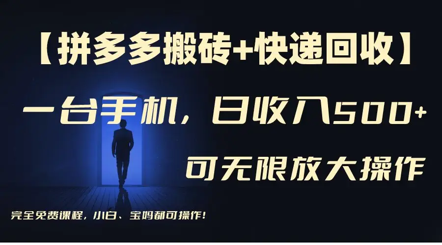 快递回收淘金，长期项目，人人可做，单号保底30-50+，个人工作室可放大-副业吧