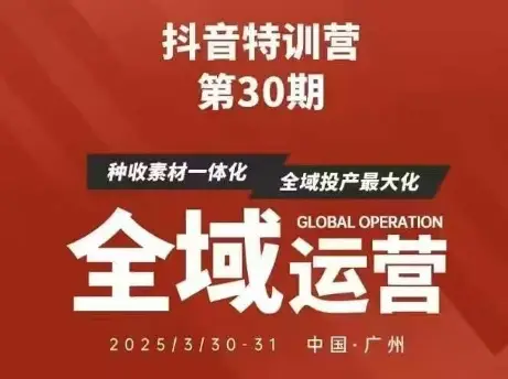 抖音特训营第30期线下培训资料，没有录音视频，正版整理的脑图资料及学员总结核心点-副业吧