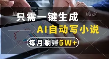 只需一键生成，AI自动写小说，实现躺着也能写作，每月收益过1w【揭秘】-副业吧