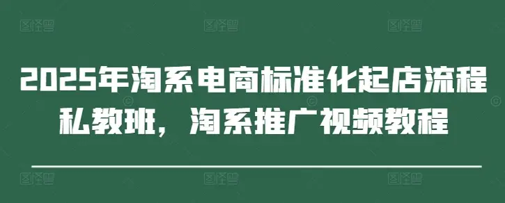2025年淘系电商标准化起店流程私教班，淘系推广视频教程-副业吧