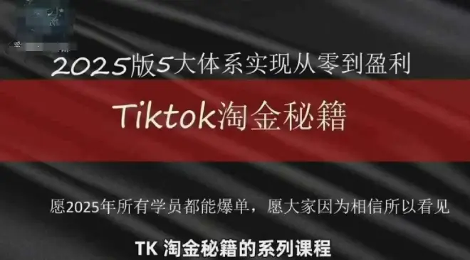 TikTok跨境2025淘金秘籍，​2025TikTok从0到盈利变现-副业吧