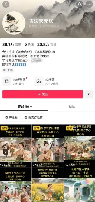 古法五音养生教程，五音疗愈的视频的制作方法，2-4小时就能学会，作者10天涨粉10W-副业吧