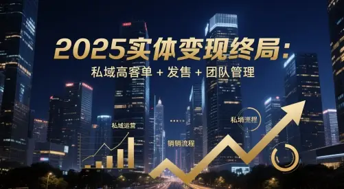 2025实体变现终局：私域高客单+发售+团队管理-副业吧
