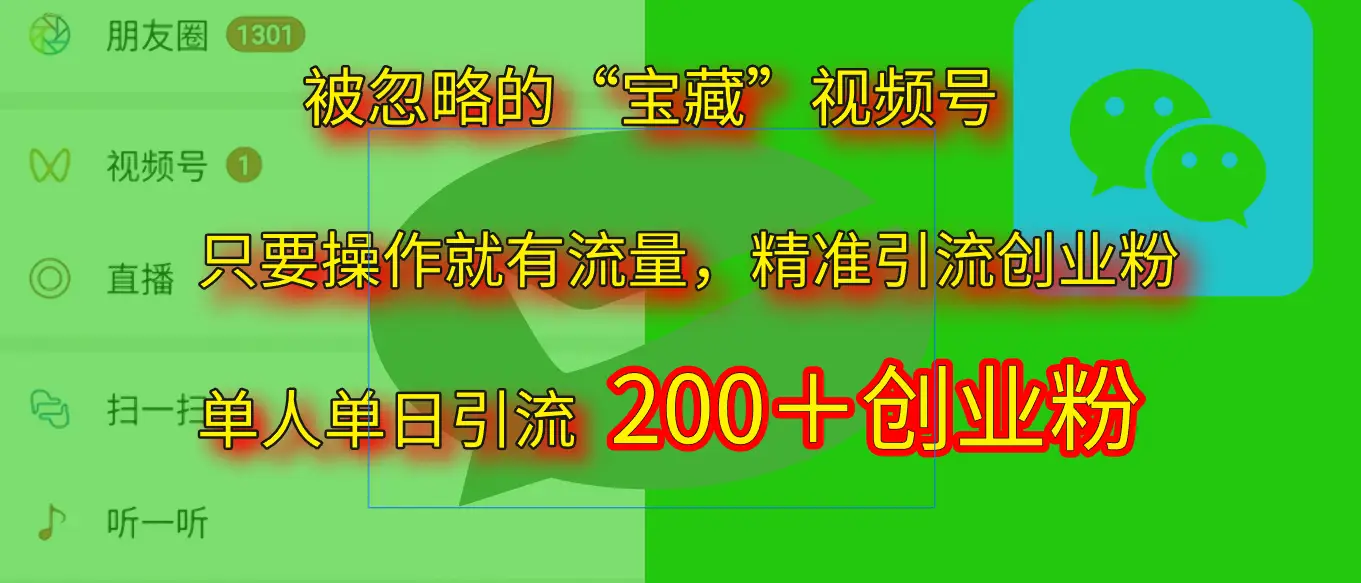 2025.5月最新被忽略的“宝藏”视频号，精准日引流200+-副业吧