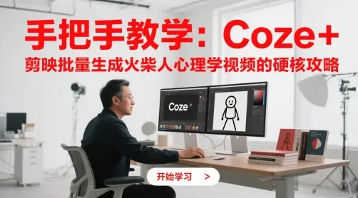 手把手教学：Coze + 剪映批量生成火柴人心理学视频的硬核攻略-副业吧