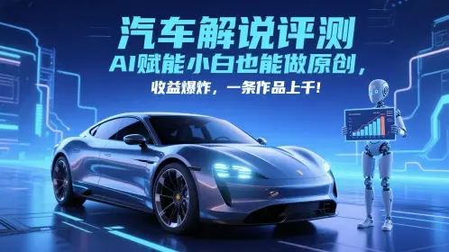 抖音汽车解说评测赛道，AI赋能小白也能做原创，收益爆炸，一条作品上千-副业吧