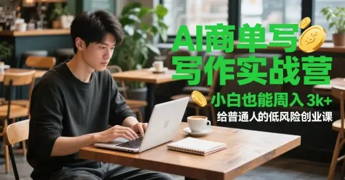 AI商单写作实战营，小白也能周入3k+，给普通人的低风险创业课-副业吧