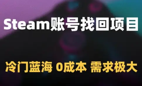 Steam账号找回项目，冷门蓝海，0成本，需求极大-副业吧