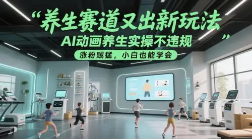 养生赛道又出新玩法，AI动画养生实操不违规，涨粉贼猛，小白也能学会-副业吧