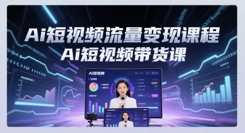 Ai短视频流量变现课程，Ai短视频带货课-副业吧