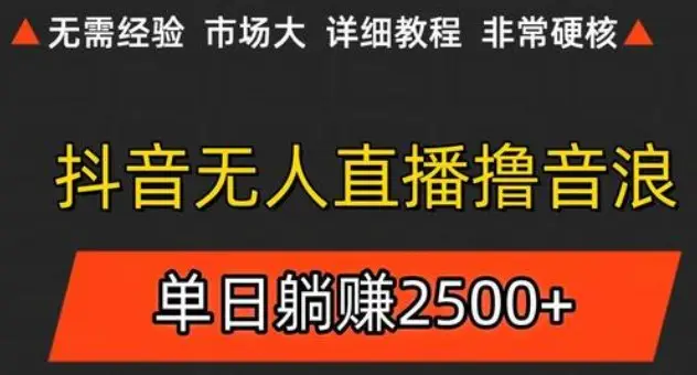 抖音无人直播6.0 简单无脑可矩阵 每天两小时轻松躺赚500+-副业吧