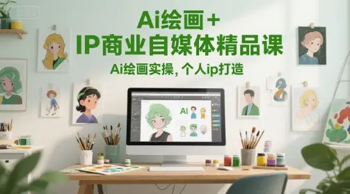 Ai绘画+IP商业自媒体精品课，Ai绘画实操，个人ip打造-副业吧