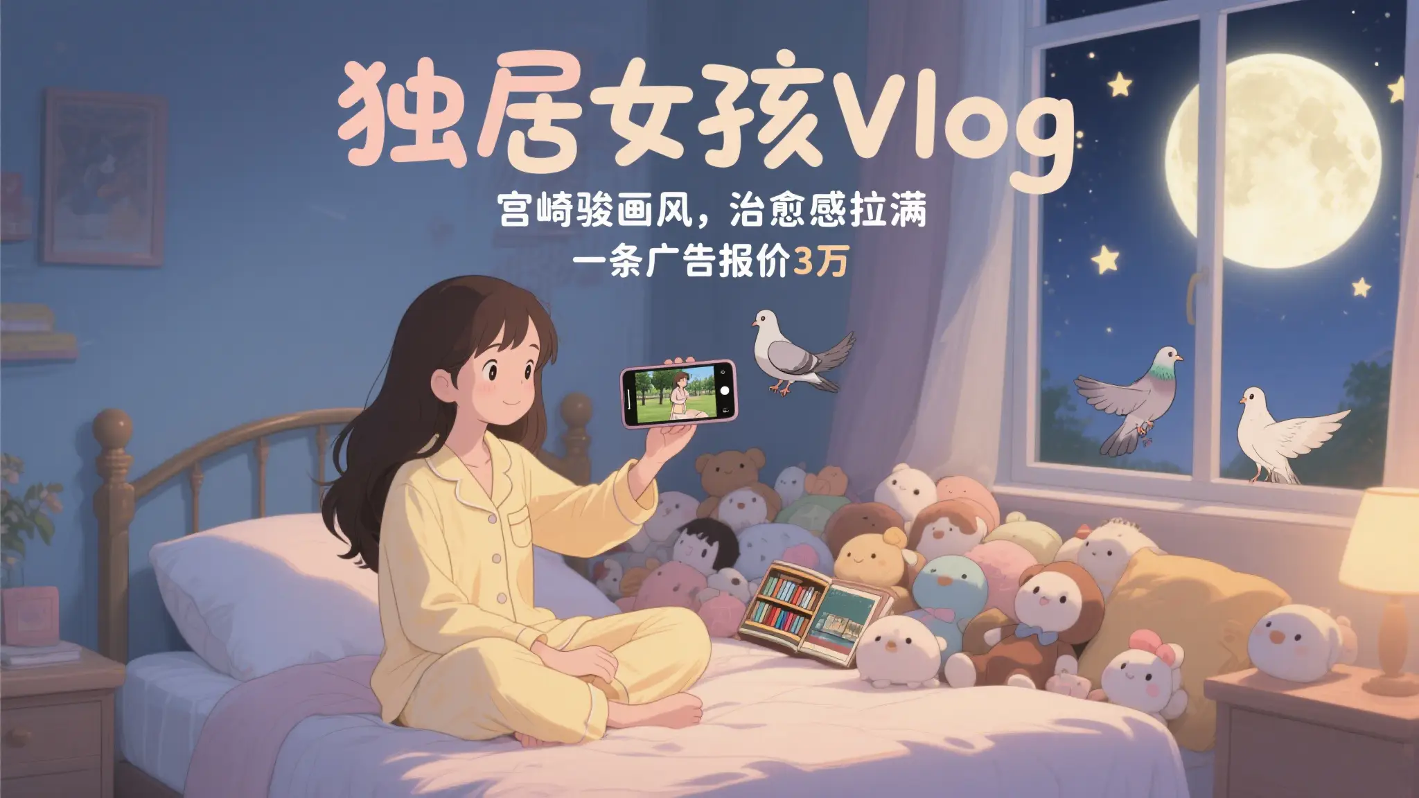 单个账号涨粉71万！用AI制作独居女孩Vlog，宫崎骏画风，治愈感拉满，一条广告报价3万-副业吧