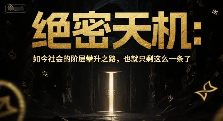 付费文章：绝密天机：如今社会的阶层攀升之路，也就只剩这么一条了-副业吧