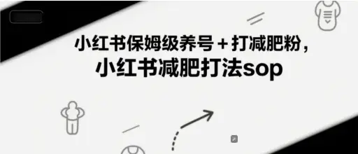 小红书保姆级养号+打减肥粉，小红书减肥打法sop-副业吧