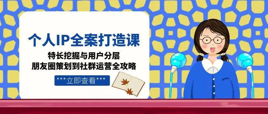 个人IP全案打造课,特长挖掘与用户分层,朋友圈策划到社群运营全攻略-副业吧