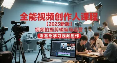 全能视频创作人课程【2025新版】视频拍摄剪辑编导运营，零基础学习视频创作-副业吧
