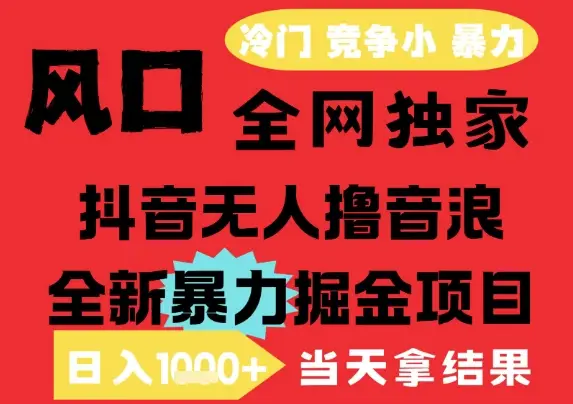25年6月高爆抖音无人直播最新撸音浪掘金项目，解放双手小白可做，无脑日入1k+，门槛低【揭秘】-副业吧