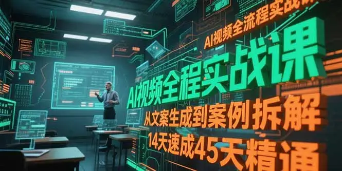 AI视频全流程实战课，从文案生成到案例拆解，14天速成45天精通-副业吧