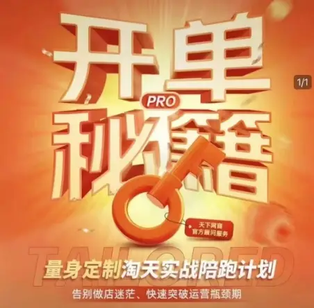 淘宝开单秘籍PRO，量身定制淘天实战陪跑计划，告别做店迷茫、快速突破运营瓶颈期(更新6月)-副业吧