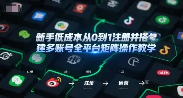 新手低成本从0到1注册并搭建多账号全平台矩阵操作教学,手机号-邮箱-IP-工具-副业吧