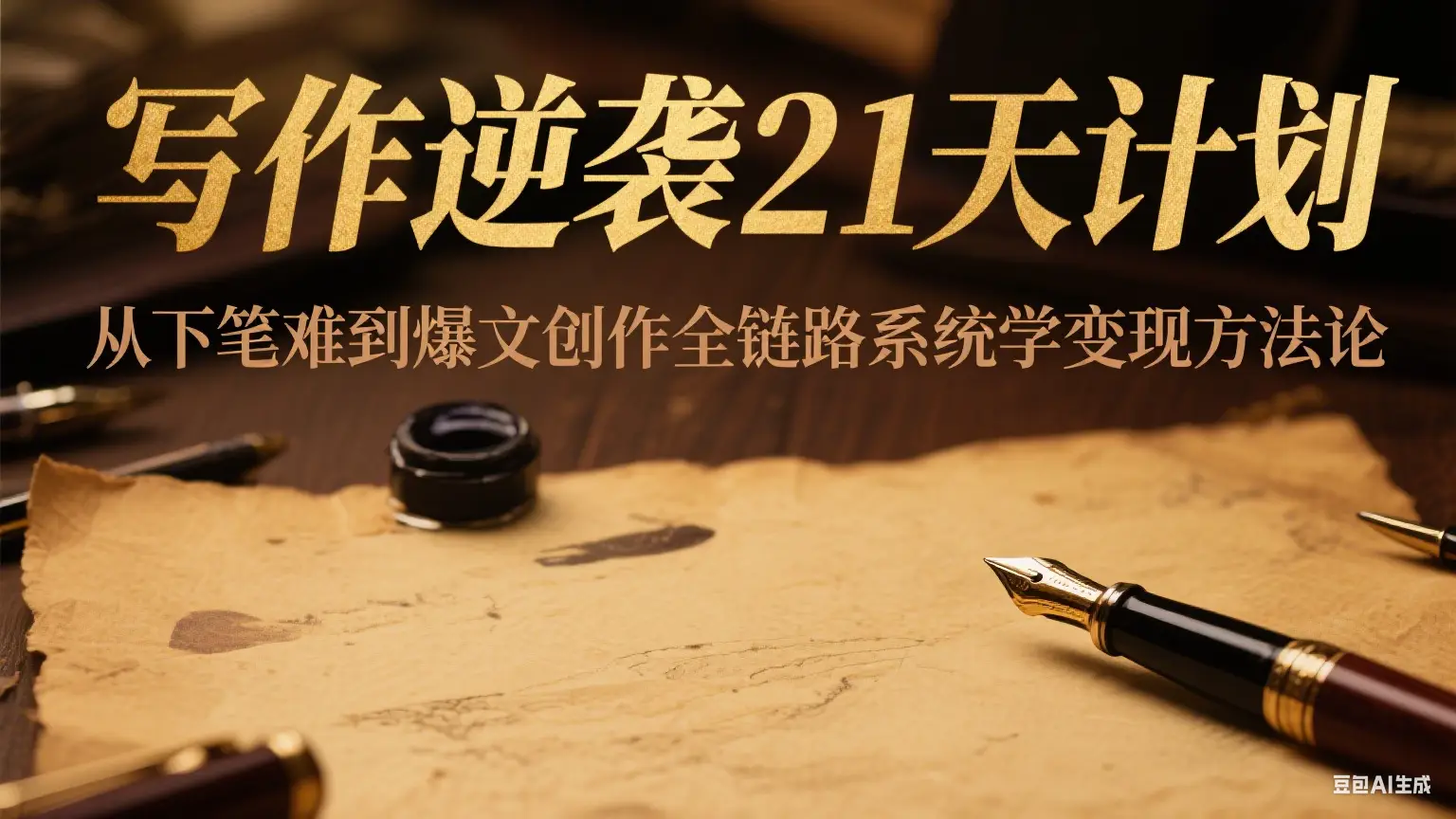 写作逆袭21天计划:从下笔难到爆文创作全链路系统学变现方法论-副业吧