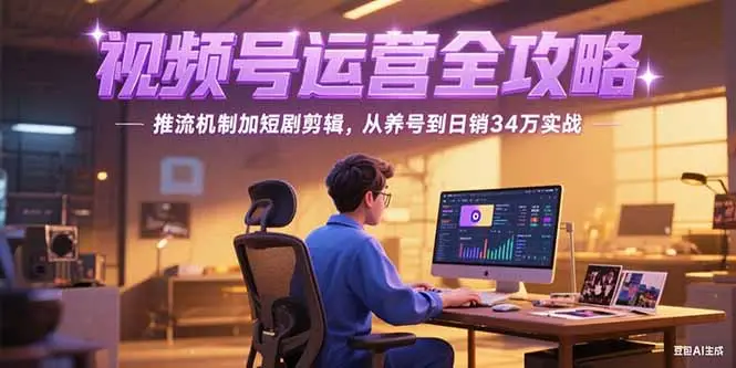 2025视频号运营全攻略，推流机制加短剧剪辑，从养号到日销34万实战-副业吧
