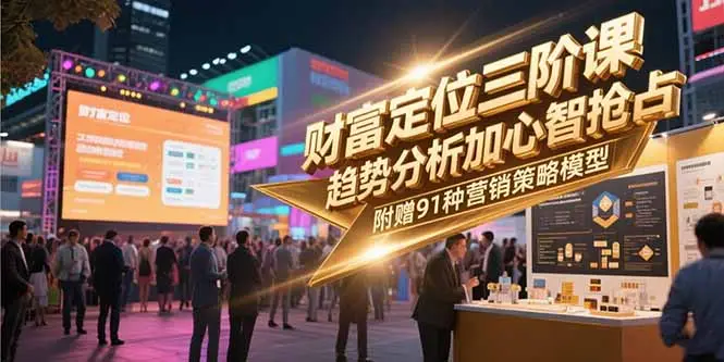 财富定位三阶课，趋势分析加心智抢占，附赠91种营销策略模型-副业吧