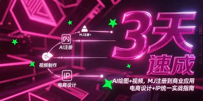 3天速成AI绘图+视频，MJ注册到商业应用，电商设计+IP统一实战指南-副业吧