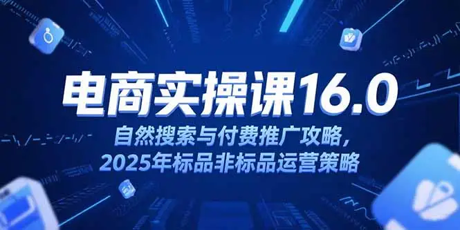 淘宝电商运营课16.0，自然搜索与付费推广攻略，2025年标品非标品运营策略-副业吧