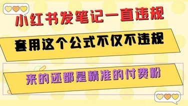 小红书发笔记一直违规，套用这个公式不仅不违规，来的还都是精准的付费粉-副业吧