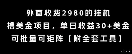 外面收费2980的挂G撸美金项目,单日收益30+美金,可批量可矩阵【揭秘】-副业吧